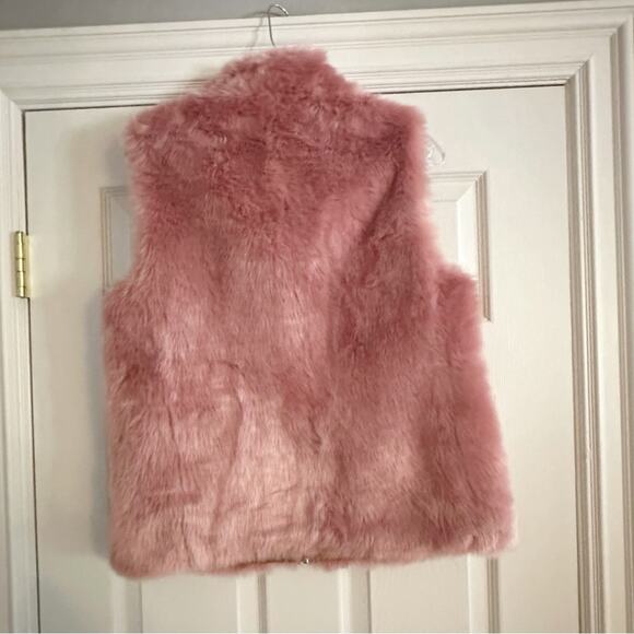 J Crew Pink Faux Fur Guava Pink Berry Vest HD514  Full Zipper Pockets SMALL - Picture 5 of 12